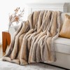 BATTILO HOME Luxury Faux Fur Throw Blanket, Soft Cozy Mink