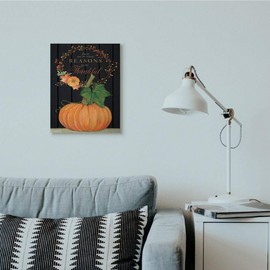 Stupell Industries Reasons to Be Thankful Pumpkin Fall Autumn Seasonal Design, Designed by Stephanie Workman Marrott Wall Art, 16x20, Canvas