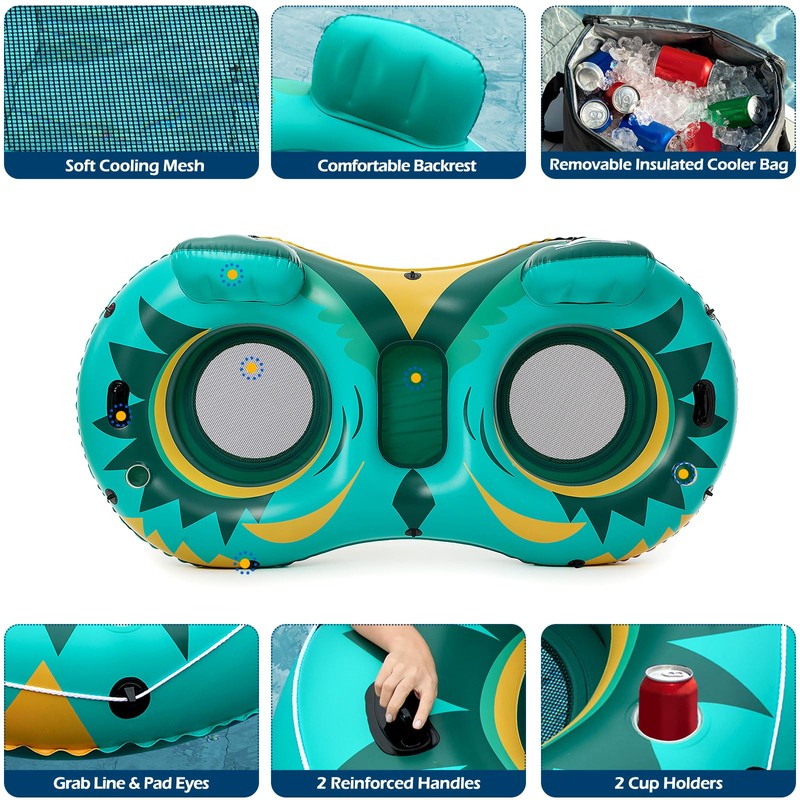 Jasonwell Inflatable River Tube Float - 2 Person Heavy Duty