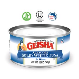 GEISHA Solid White Tuna In Water 12oz(Pack of 24), Canned Albacore Tuna | No Trans Fat - No Sugar Added – Kosher Certified – Gluten Free – Omega 3 – Good Source of Protein