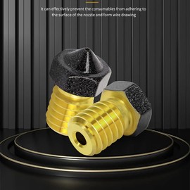 4-Pack Non Stick PTFE Coated m6 Nozzle 0.4mm Compatible with Anycubic Kobra Mega S X Chiron, Prusa i3 MK3S Prusa Mini Mini+ Extruder V6 Hotend 3D Printer (4x0.4mm Nozzles)