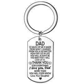 Hgreiwgk Dad Keychain Dad Gifts from Daughter Son Fathers Day Birthday Gifts Thanksgiving Gifts For Daddy Papa Thank You Keychain Gifts for Dad Father