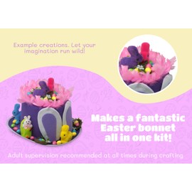Blue Whale Gifts Girls Make Your Own Easter Cowboy Bonnet Hat Complete Kit - Purple Top Hat