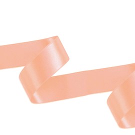 Trimming Shop Peach Full Roll Ribbon 40mm x 25 Metres - Double Sided Satin Brightly Coloured - 100% Polyester - For Gift Wrapping, Decorating, Arts and Craft - Machine Washable
