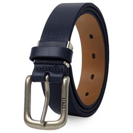 Edwin 011117171 Men's Belt, 1.2 inches (30 mm), 45.7 inches (116 cm), Made in Japan, Cowhide, Hand-painted Leather, Plain 22269289, navy