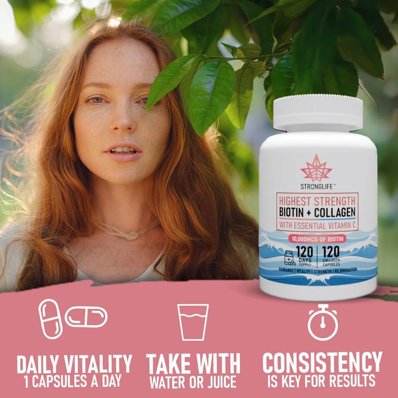 Marine Collagen & Biotin Capsules | 500mg Collagen, 10,000µg Biotin,