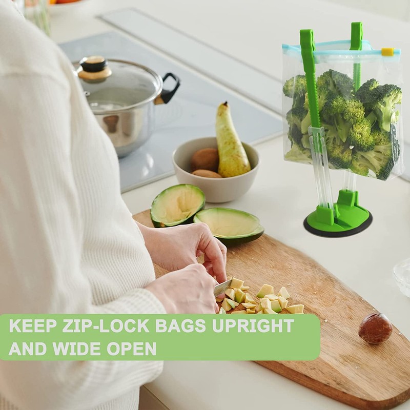 12 Pack Baggy Rack Stand Adjustable Freezer Bag Holder Stand