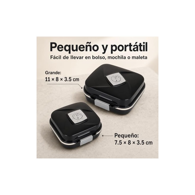 Pastillero Impermeable - Pastillero de Viaje con 7 Departamentos -