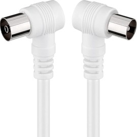 Levitantes TV Cable 8 Meter Full HD Coaxial Cable Antennas 90 Degree Angled TV Radio Male to Female Straight White Cable
