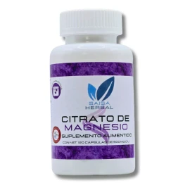 SAISA HERBAL Citrato De Magnesio Puro Con 120 Cápsulas De 500 Mg C/u.
