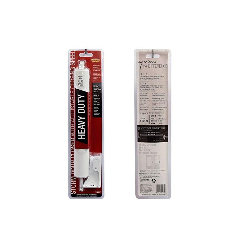 LARSON Certified White Storm Door Heavy-Duty Piston, Storm Door Closer