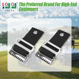 10L0L 2 Seat Golf Cart Rear Seat Bag Attachment Holder Bracket for Yamaha, EZGO, Club Car Golf Cart Models, Universal Bag Rack Strap Buckle 2 PCS