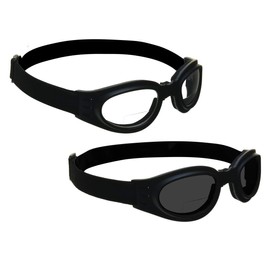 Bikershades Safety Bifocal Sunglass Readers Foldable Goggles Padded Clear & Grey Lens +3.00 Motorcycle Sport Wrap Windproof Foam
