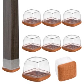 Furniture Leg Covers Chair Leg Covers Square Chair Leg Covers Anti-slip Furniture Leg Protector with Felt Pads Set of 8 Table Leg Caps Square Leg Covers Anti Noise Furniture Protector Pads