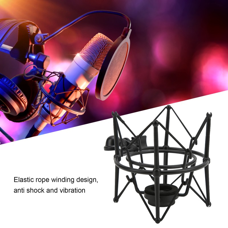 Microphone Shock Mount Clip Mic Anti Vibration Holder for Live