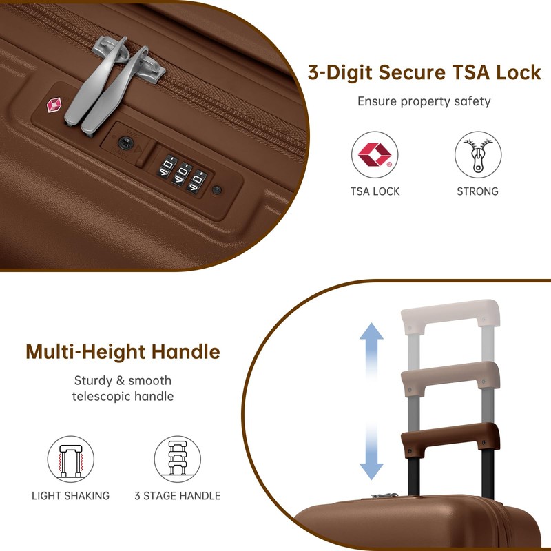 TRIPLAYER Carry On Luggage Set 3 Piece, Carry-on Suitcase With