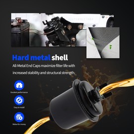 OXCANO Fuel Filter Compatible with Acura Integra Honda Civic Accord Prelude 1988 1989 1990 1991 1992 1993 1994 1995 1996 1997 1998 2001 2002 2003 2004 Replace # 16010-ST5-931, 16010-ST5-E02, PF-1200