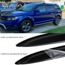 Puermto Side Window Wind Vent Deflector, 4pcs Outside Mount Style Tape-On Nice Rain Guards Set, Window Visor fit for 2008-2020 Dodge Journey 94072