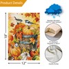 Louise Maelys Fall Thanksgiving Garden Flag with Pumpkins and Birds