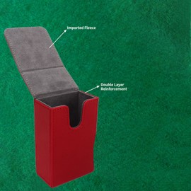 VGEBY Card Storage Box, PU Leather Card Box for Universal Standard Size Tarot Cards (Red)