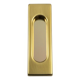 Gedotec® Modern Design Intake Shell Shaped Sliding Door Handle Oval Modell Cloe | Shell Handle 125 x 39 mm, Recessed Handle Polished Brass | Brand Quality for Your Living Room