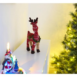Christmas Concepts® 10" (25cm) Traditional Nordic Style Standing Reindeer Decoration - Christmas Decorations