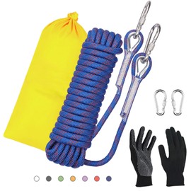 DELLNA 8mm Static Climbing Rope - Heavy Duty Climbing Rope for Rock Climbing, Tree Climbing Gear, Arborist Rope, and Camping Rope, High-Tensile Strength - 10m (32ft), 20m (64ft), 30m (96ft) - Blue