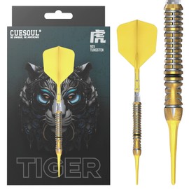 CUESOUL Chinese Zodiac TIGER 20g Soft Tip 90% Tungsten Dart Set with Titanium Coated and Integrated ROST T19 Flight