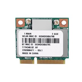 ASHATA Tarjeta Atheros Wifi, tarjeta Wifi Bluetooth, doble banda 2.4G / 5GHz AR5B22 Red 300Mbps Bluetooth 4.0 WIFI Mini tarjeta inalámbrica PCI-E