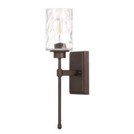Wall Light 1 Light Wall Sconce With Glass Lampshade Classic Bathroom Vanity Light Dark Bronze Finish for Bedroom Living RoomBody color: Dark Bronze, Lamp Power(W): 60, Lamp Sizes: Small