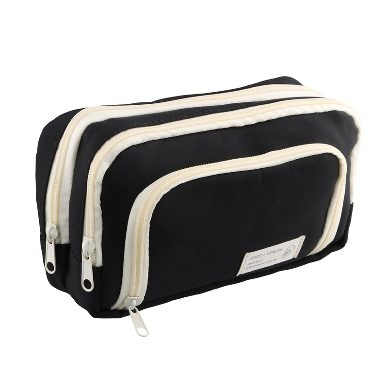 Large Pencil Case Study Must Haves, Aesthetic Pencil Case, Black