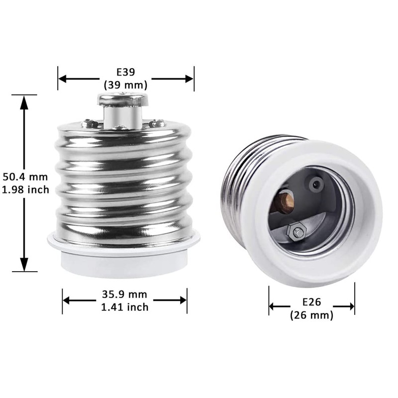 Superdream E39 to E26 Socket Adapter, Mogul to Standard Medium