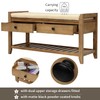 FRANSOUL Shoe Bench with Cushioned Seat and Drawers, Multipurpose Storage