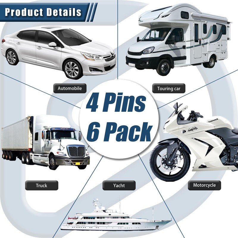 6Pack 4-Pin Waterproof DT Connectors with 16AWG Wires & Heat