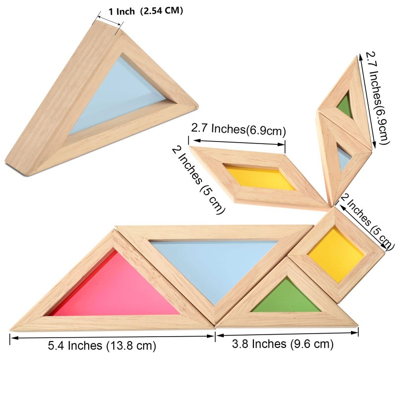 BOHS Translucent Tangram with Multilingual Activity Cards - 1 Inch