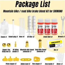 For Shimano Brake Bleed Kit for Shimano Hydraulic Brakes with 180 ml Mineral Oil Brake Fluid