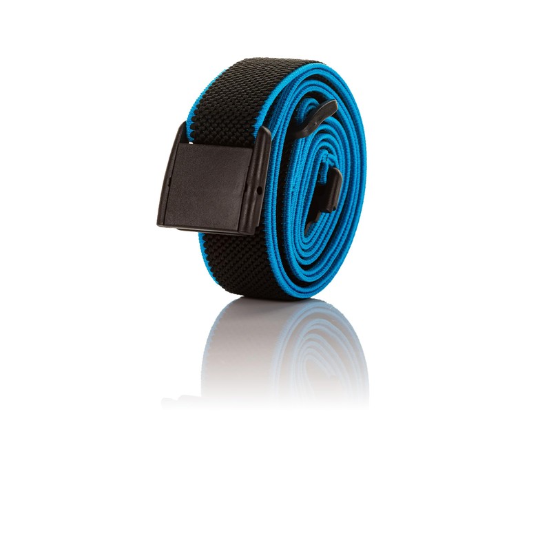 Olata Children’s Elasticated Belt with Plastic Clip Buckle. Black/Turquoise (5-15