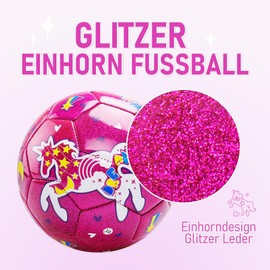 U&C Planet Football Size 3 Toddlers Unicorn Football with Pump Age 3-8 Outdoor Sports Training Children Small Footballs for Children Toy Ball Soccerball Pink