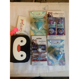 Cat & Jack Girls Black Zip Wallet Purse Bundle Gift Pack Lip Gloss Hair Ties NEW