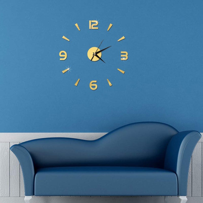 Wall Watch Decor, Wall Clock Sticker 3D Big Watch Decor