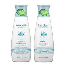 Live Clean Fresh Water Hydrating Shampoo (Pack of 2) With Rosemary Leaf Extract, Vitamin E and Lavender Extract, 12 fl. oz. Each
