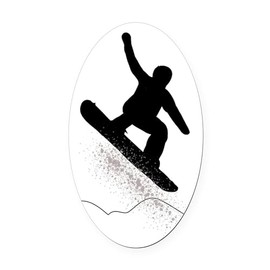 CafePress Snowboarder Oval Car Magnet, Euro Oval Bumper Magnet
