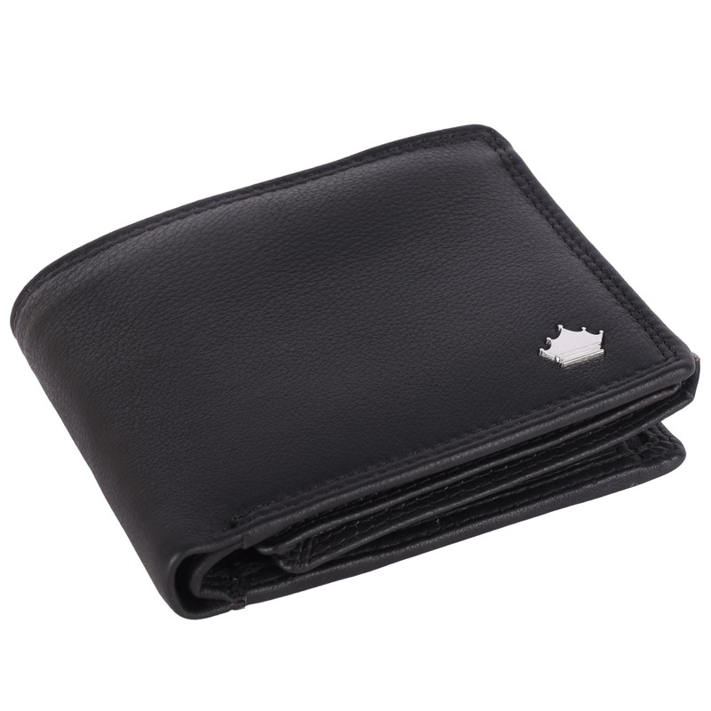 Manza Men's Wallet Genuine Leather Wallet RFID Protection Zip Compartment