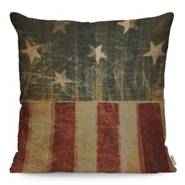WONDERTIFY Vintage American Flag Cushion Cover USA Flag Pillowcases for Men Women, Pillow Cover Living Room Farmhouse 45X45 Cm