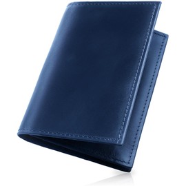 Danke Bestens! Men's Business Card Holder, Genuine Leather, Oil Leather, navy