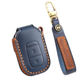ontto Honda Key Case, Leather, Key Holder, Key Cover, Step Wagon, Civic Type R, Vezel, RV3, Pilot, Odyssey, CR-V, NBox, ZR-V, RZ1, Accessories, Handmade, Leather, 2 Buttons, Navy, 2 button navy
