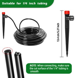 60PCS Push-to-Fit Drip Irrigation Emitters for 1/4 inch Irrigation Tubing, Adjustable 360 Degree Drip Emitter Sprayer with Stake, Irrigation Dripper Sprinklers for Drip Irrigation System