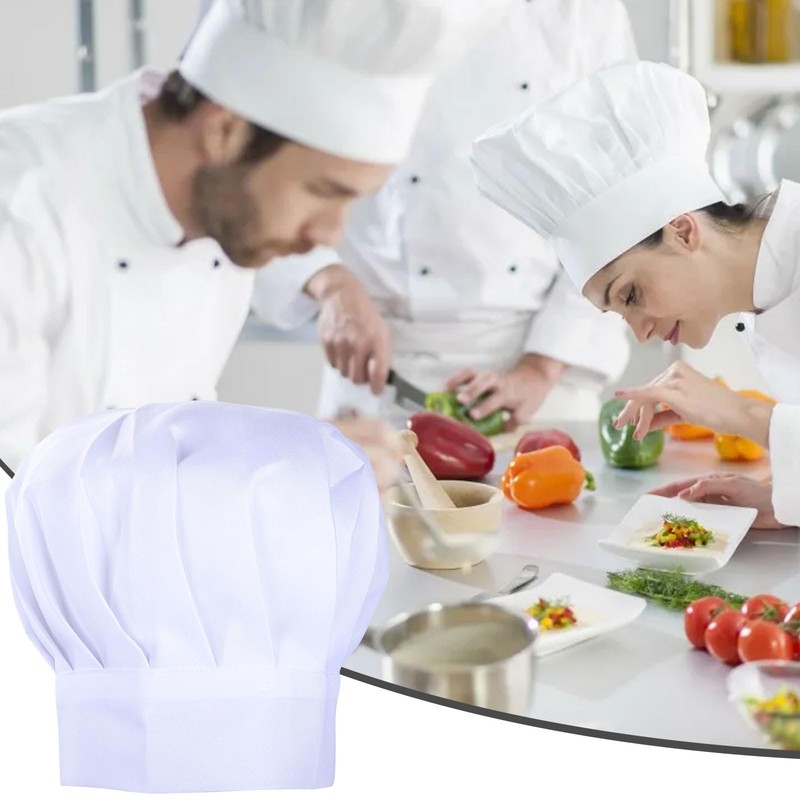 Risipu Chefs Hat with Elastic Band, Unisex Chef Hat with