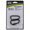 Karabiner, Schraubverschluss, D 6mmx6cm, 2er Pack, schwarz