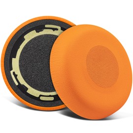SOULWIT Protein Leather Replacement Ear Pads Cushions for Jabra Evolve 75(75UC 75MS UC MS) Stereo Wireless Bluetooth Headset/Headphones, Earpads with Noise Isolation Memory Foam - Orange